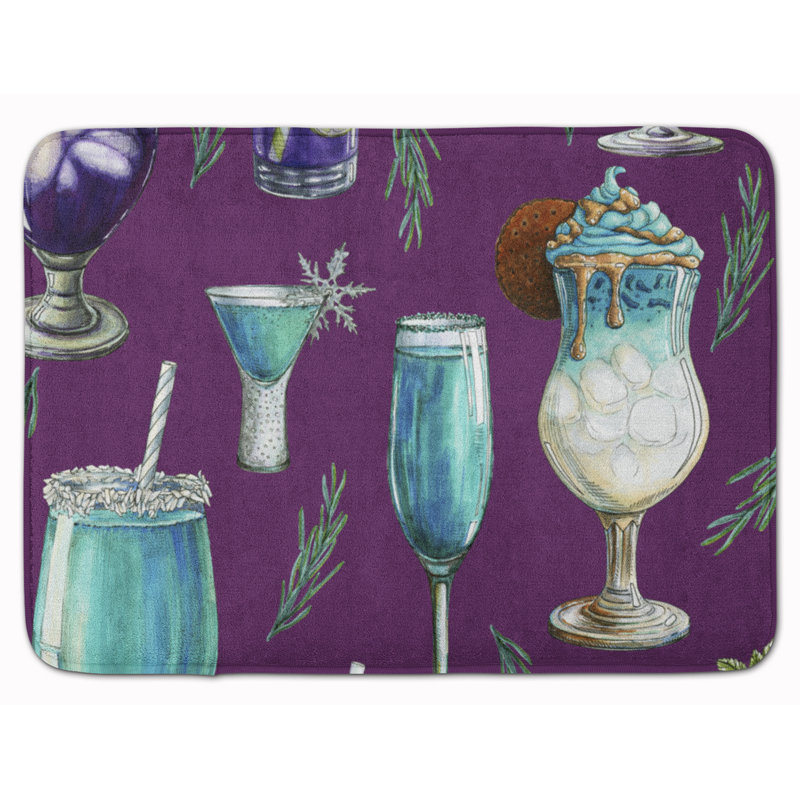 Tapis pour salle de bain Boissons et cocktails, Mauve
