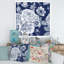 «White Vintage Flowers On Classic Blue I», reproduction d'art sur toile-66804055-66804059