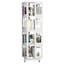 Bibliothèque rotative en acier à 4 niveaux avec roulettes à 360 °, bibliothèque de grande taille, robuste et spacieuse, bibliothèque blanche de style nouveau, assemblage facile