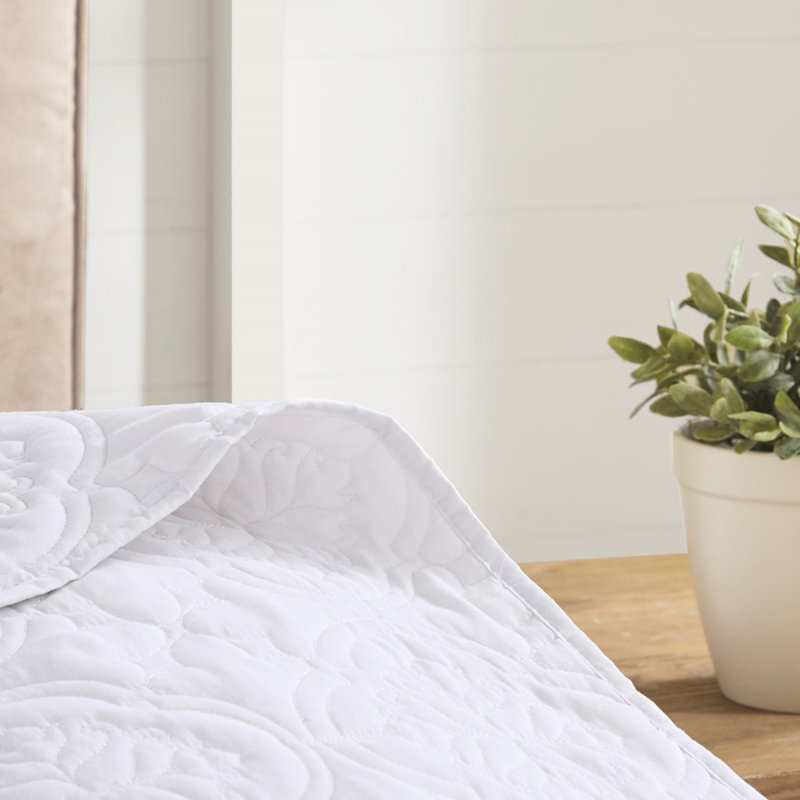 Couvre-lit très grand / très grand - blanc, microfibre réversible, rembourrage 100%, élégant, matériau en microfibre 3 pièces lavable à la machine