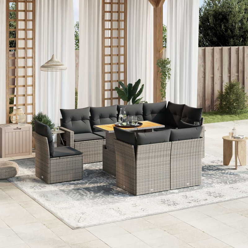 Vidaxl Garden Sofa Set Gray