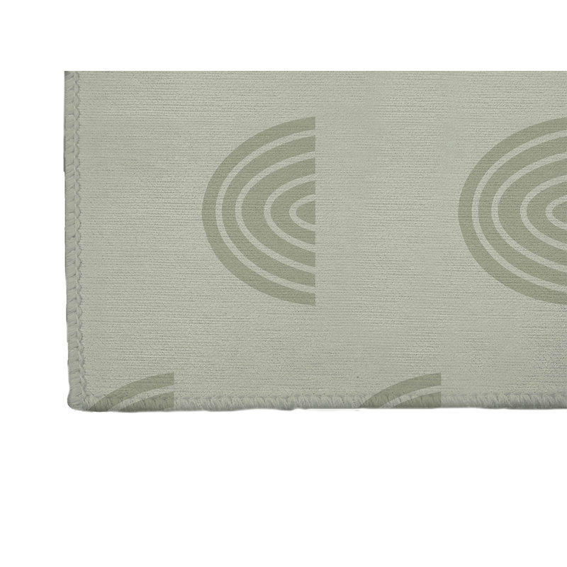 Tapis de jeu pour enfants Bows, Vert pâle / ivoire, Rectangle 5 pi x 7 pi