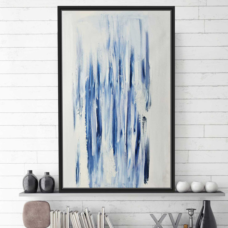 Out of the blue (vert)-imprimé, H 51,5 po x l 31,5 po x P 2 po, Cadre flottant noir