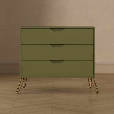Commode anglaise 3 tiroirs Mid-Century Rockefeller