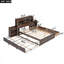 Lit plateforme double avec tablettes coulissantes-13449128
