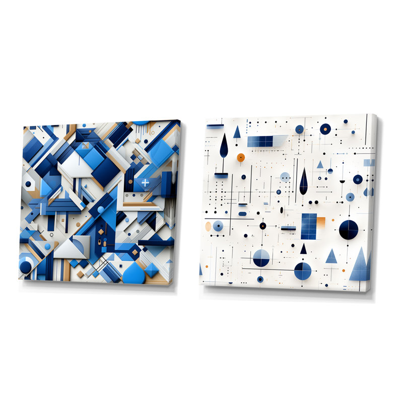 Ensemble de salon Cozma - Abstract Shapes, H 36 po x l 73 po x P 1,5 po, Toile tendue