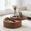 Table basse ronde et moderne avec rangement, table d'appoint décorative pour salon-2139073880