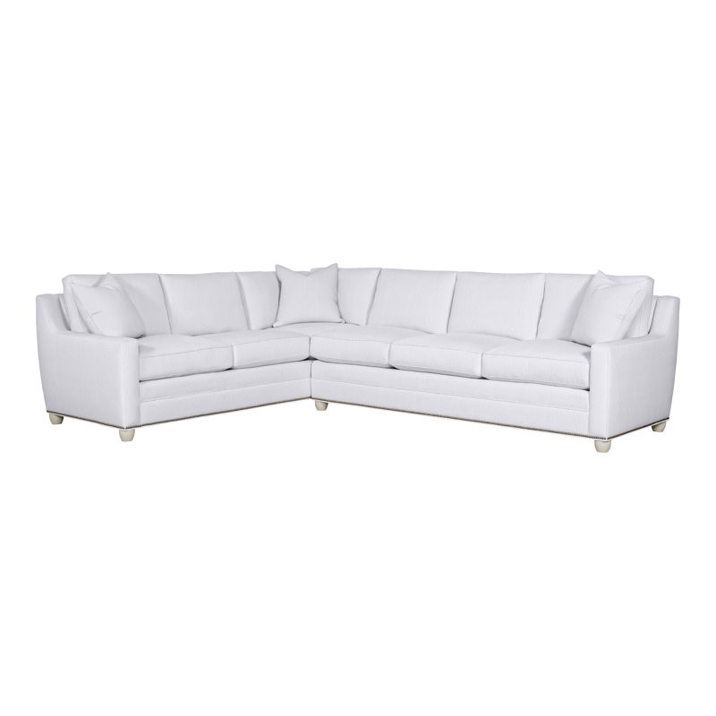 American Bungalow 2-Piece Fairgrove L-Sectional, Navada Snow, Wrenn, Yes