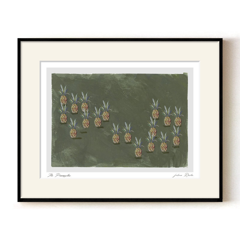 The Pineapples, Black, 24" H x  32" W