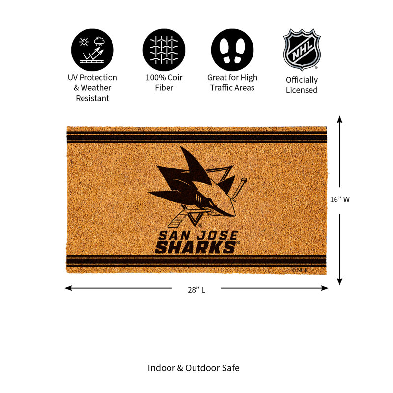 Tapis d'extérieur antidérapant San Jose Sharks 28 po x 16 po