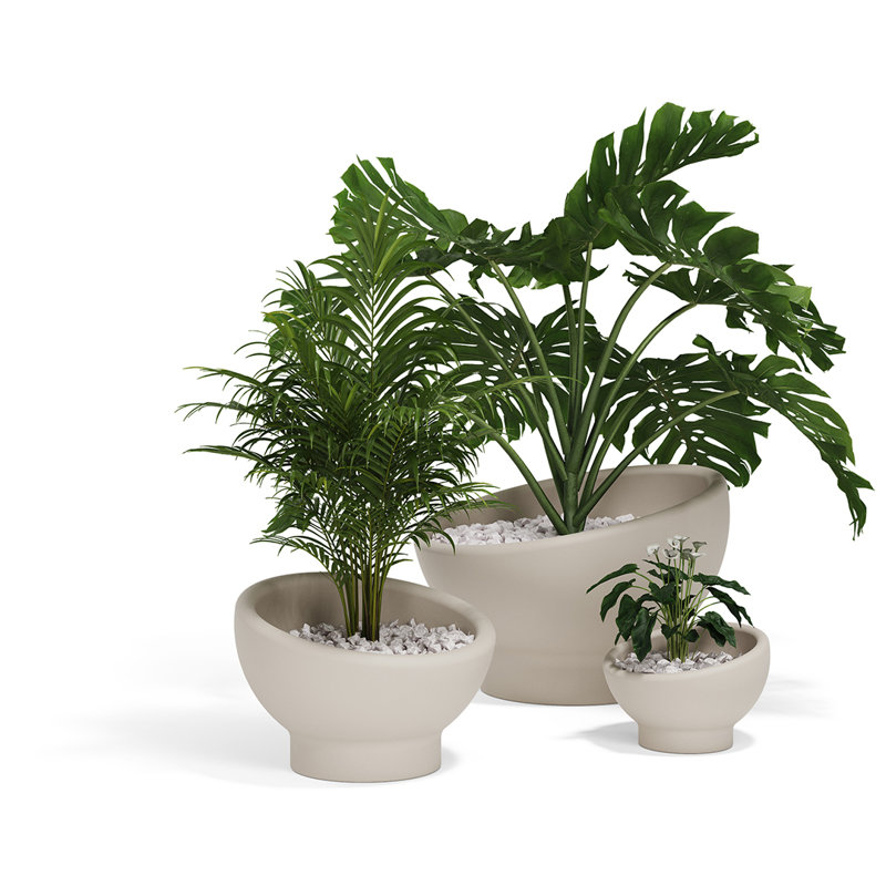 Luna Planter, Clay, 10.75" H x 15.75" W x 15.75" D