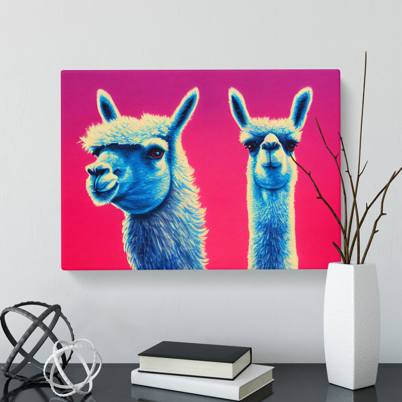 Colourful Llamas Vol.1 - Wrapped Canvas, 50cm H x 76cm W x 3cm D