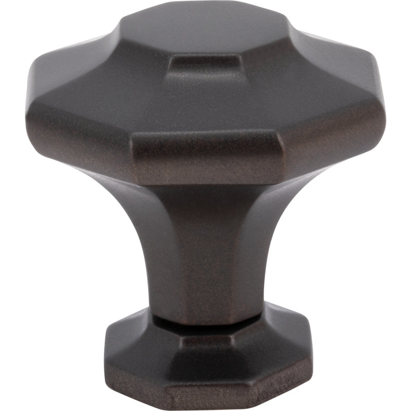 Palazzo Length Geometric Knob, 1 3/8", Oil Rubbed Bronze