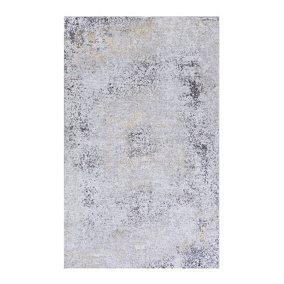 Maval Gray/Gold Washable Rug, Abstract Area Rug for Living Room