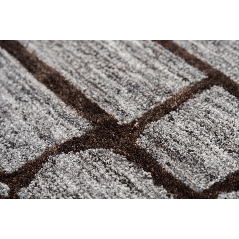 Tapis gris anthracite en laine touffeté à la main Bagga, Rectangle 5 pi x 8 pi