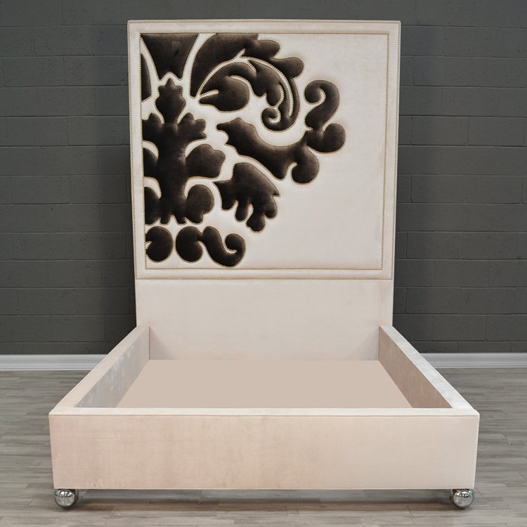 Belvedere Velvet Bed, California King, White