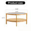 Table basse ronde avec tablette ouverte