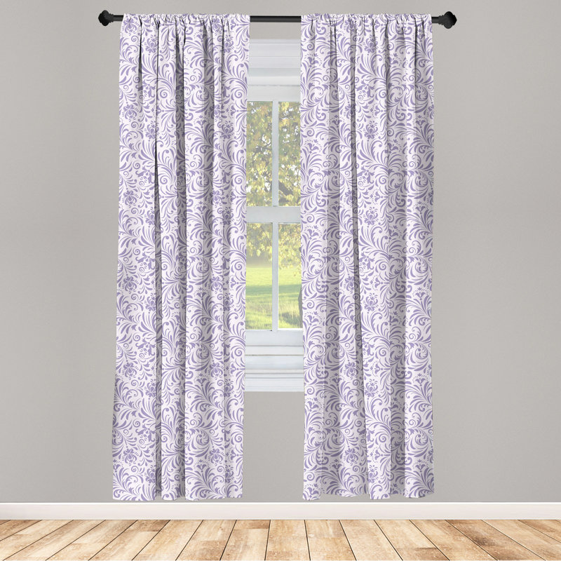 Floral Semi-Sheer Rod Pocket Curtain Panels, 28" x 95"