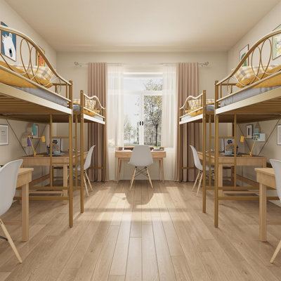Heavy Duty Twin Loft Bed Frame, Ladder Included, Full Safety Guardrail, Metal Capacity, Space-Saving