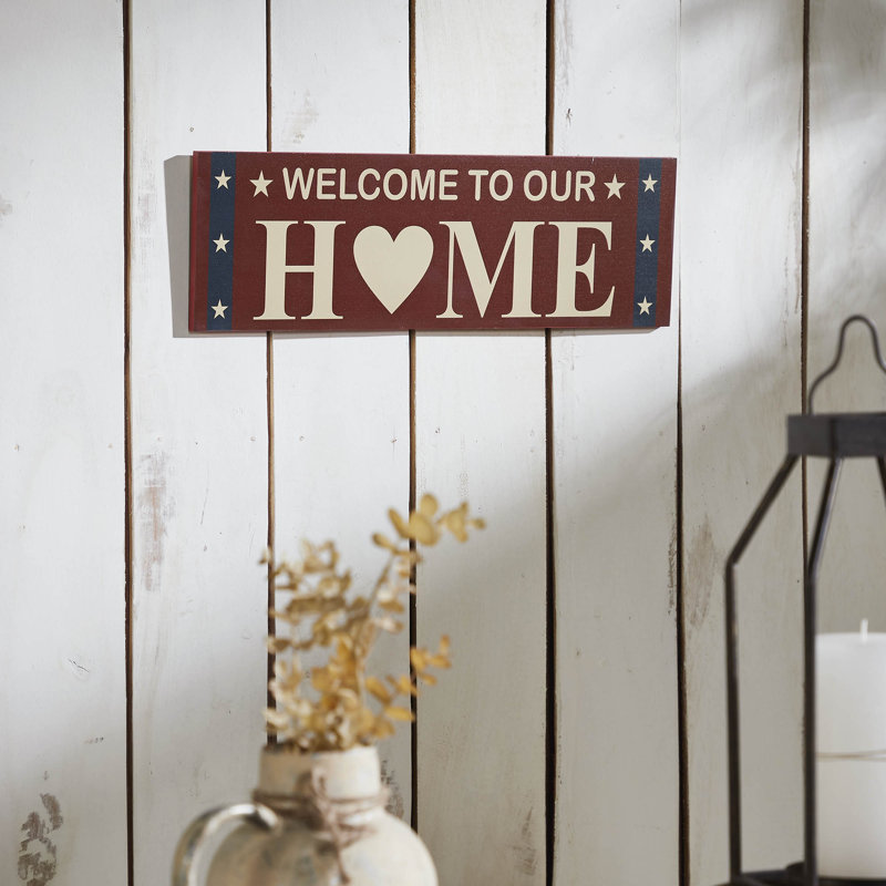 Daphne Welcome To Our Home w / White Stars On Blue Stripes