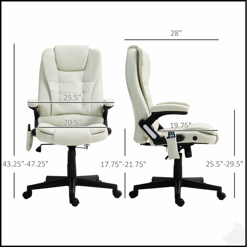 Fauteuil de massage vibrant à 6 points avec chaleur, dossier haut en microfibre pour un confort et un soutien ultimes, Beige