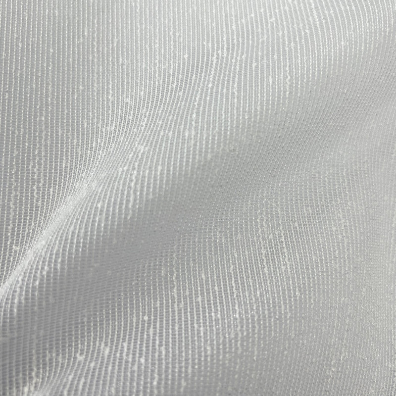 Giona Fabric | Textured Solid Sheer Fabric | Color White