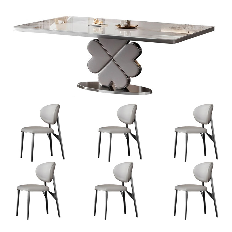 Ensemble de table et de chaises Minimalist Rock Plate, H 29,52 po x L 62,99 po x l 35,43 po