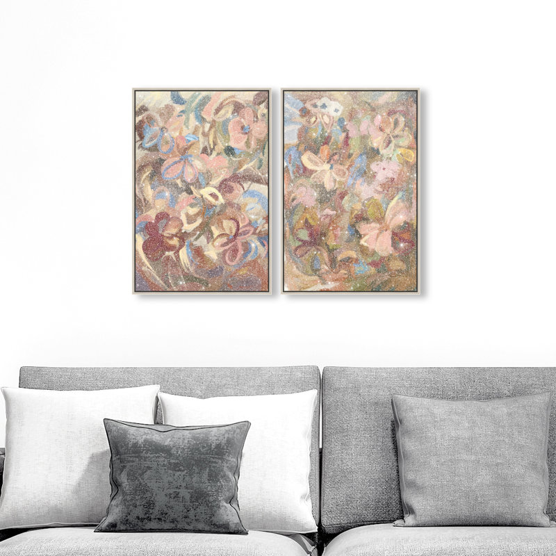 Moving Eden Set Set by Oliver Gal, 92"H x 62"W, Silver Floater Frame