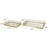 Stainless Steel Metal Geometric Decor Gold Tray with Wire Rod Frame and Mirrored Glass Interior Set-304918374