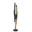 6-light black floor lamp with gold accents