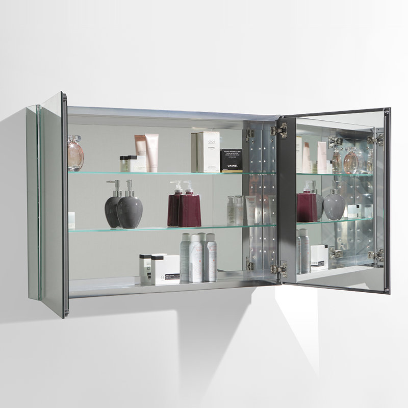Modern Frameless Rectangular Surface Mount Medicine Cabinet Mirror