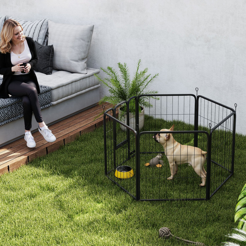 Steel Exercise Pen, 60" H x 112" W x 56" D