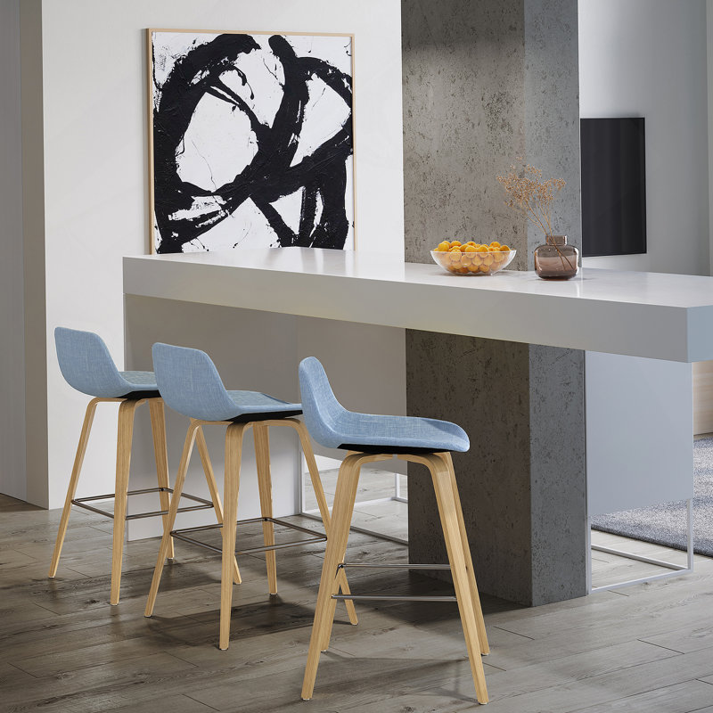 Tabouret à hauteur de comptoir / de bar Bentwood (ensemble de 2), Bleu