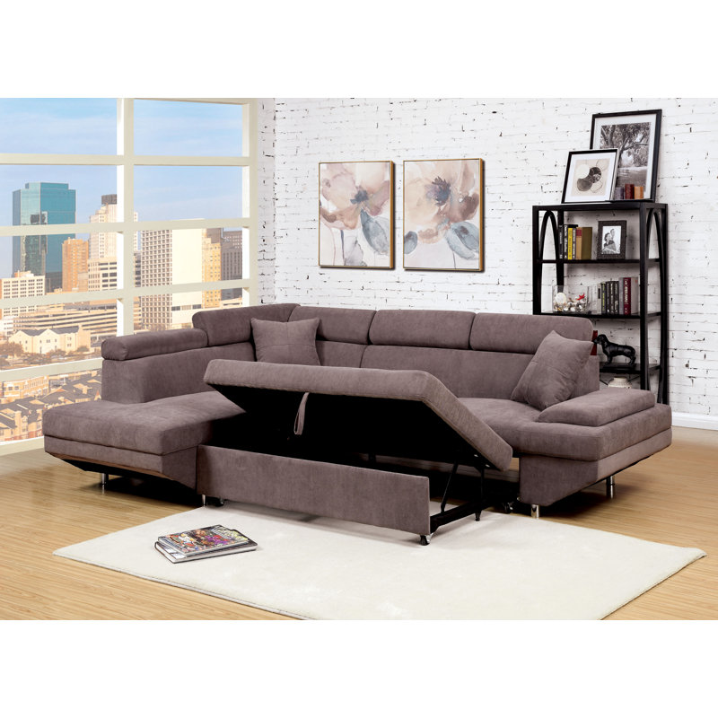 Divan-lit contemporain Zalor, Brun