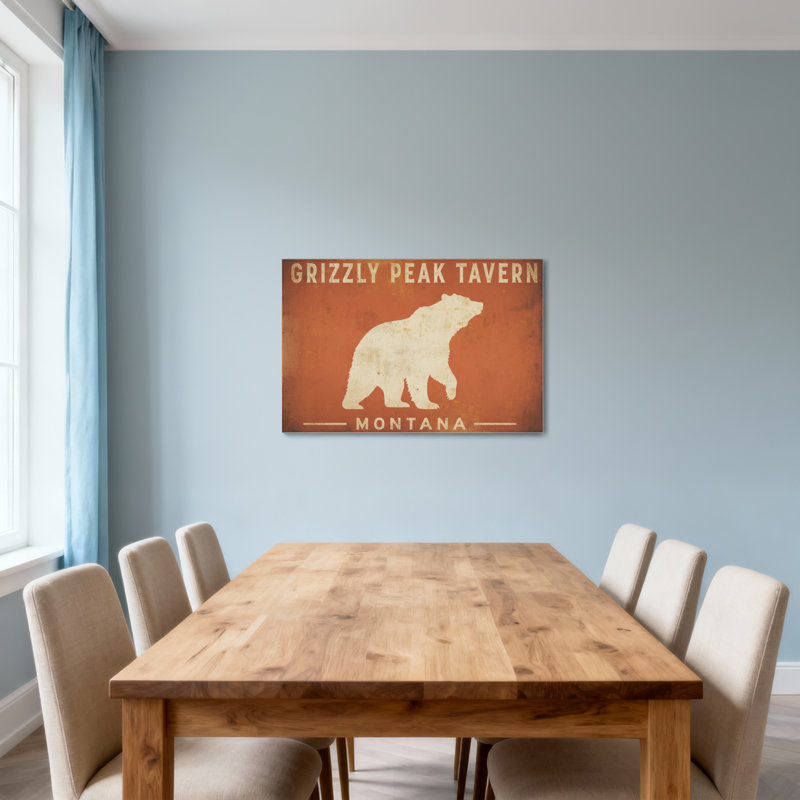 Animaux, grizzly, silhouette, signe rustique, H 32 po x l 48 po