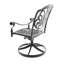 Chaise de patio pivotante en fonte d'aluminium 2 pièces avec structure et coussins noirs