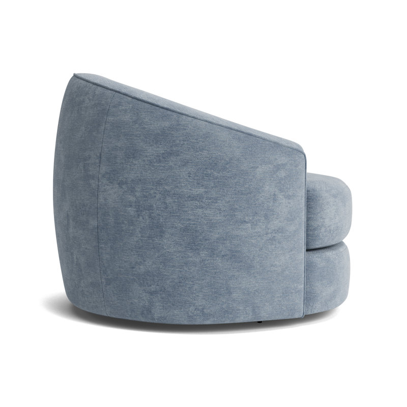 Giselle Full Swivel Chair, Vintage Chenille - Smoky Blue