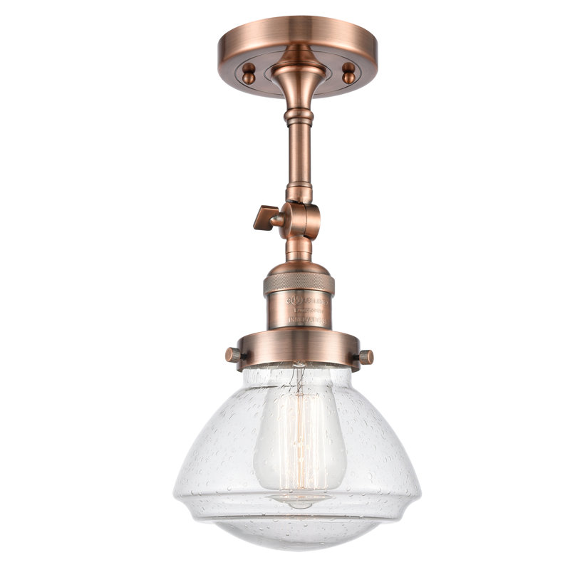 Plafonnier semi-encastré 1 lumière 6,75 po Chesterville, Ampoule non incluse, Grainé, Cuivre antique