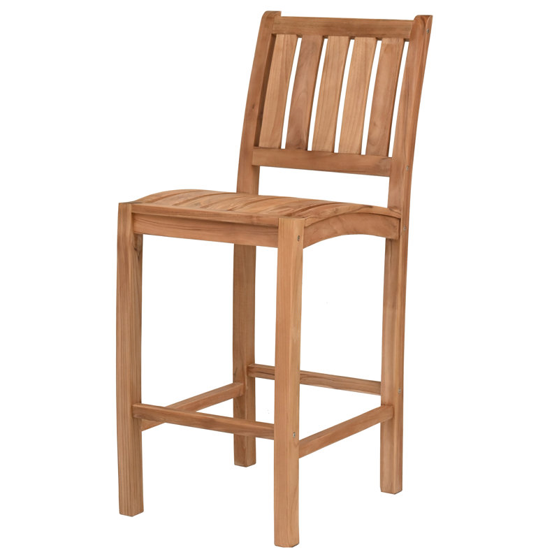 Teak Wood Abaco Outdoor Patio Barstool Without Arms