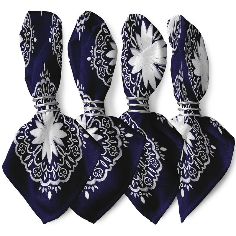 Ensemble de serviettes 4 pièces Aeryn, Bleu marine