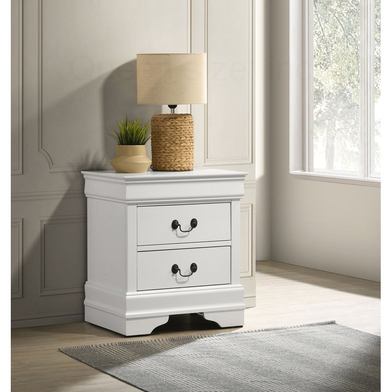 Table de chevet 2 tiroirs avec pieds