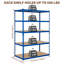 Étagère de garage robuste à 5 niveaux - Étagère de rangement réglable en acier - Capacité de 2 500 lb - Tablette autoportante sans boulon pour sous-sol, atelier, garde-manger - Bleu ultrabrillant - Taille: 4824R (L) x 615 (P) x1813 (H) mm-1369286404-1369286406