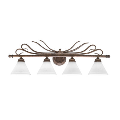Swan 4 Light Bath Bar Shown In Bronze Finish With 7" White Muslin Glass
