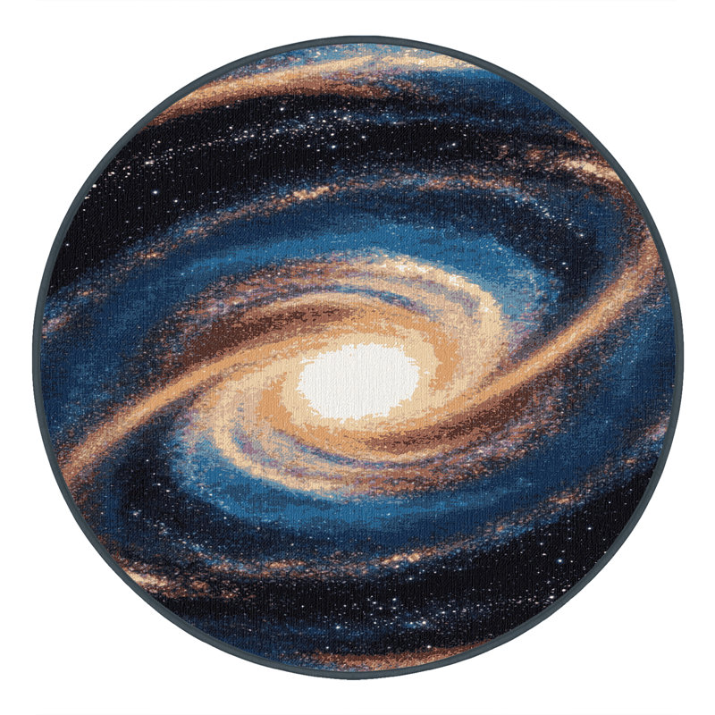 Tapis gris lavable à la machine, Rond 4 pi