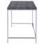 Bureau d'écriture rectangulaire gris et chrome patiné