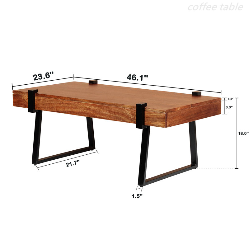 Solid Wood Top Coffee Table