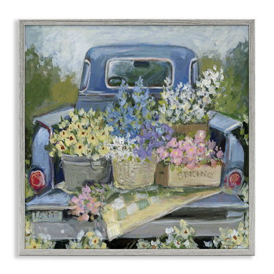 Camion-lit avec fleurs, estampe numérique, conception par Susan Winget