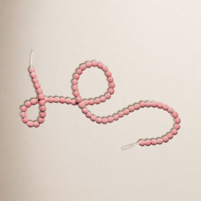 Red Stripe Ruffle 2" Christmas Garland