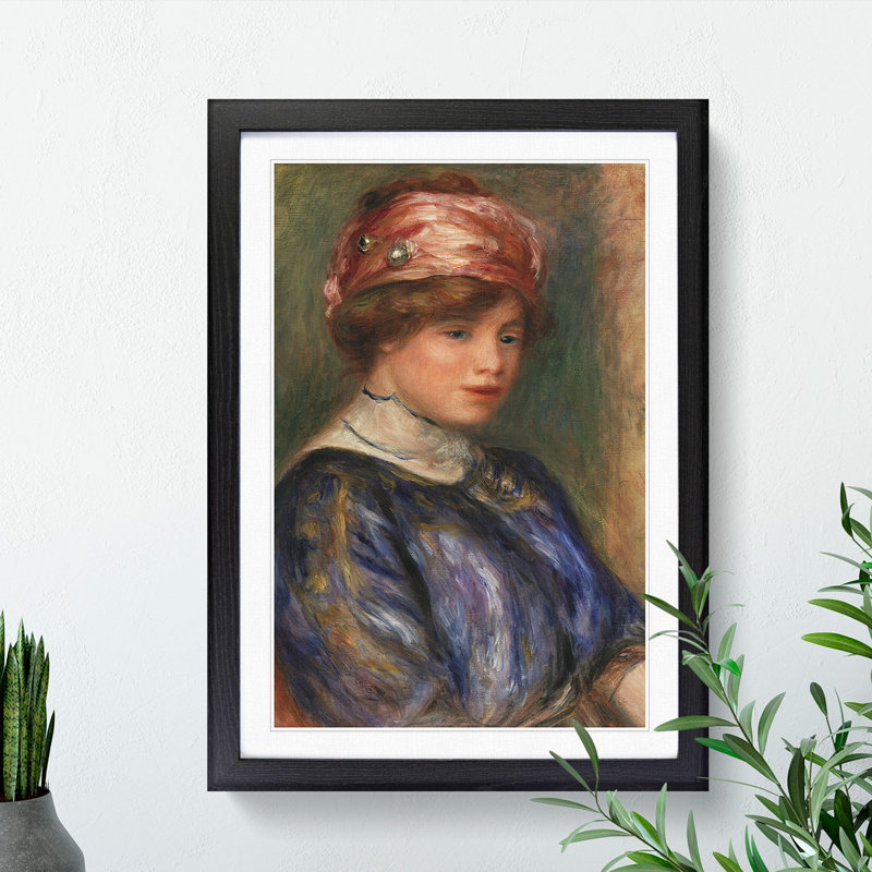 Portrait of a Woman Vol.2 by Pierre-Auguste Renoir - Picture Frame Painting, 36cm H x 27cm W x 2cm D, Walnut Framed
