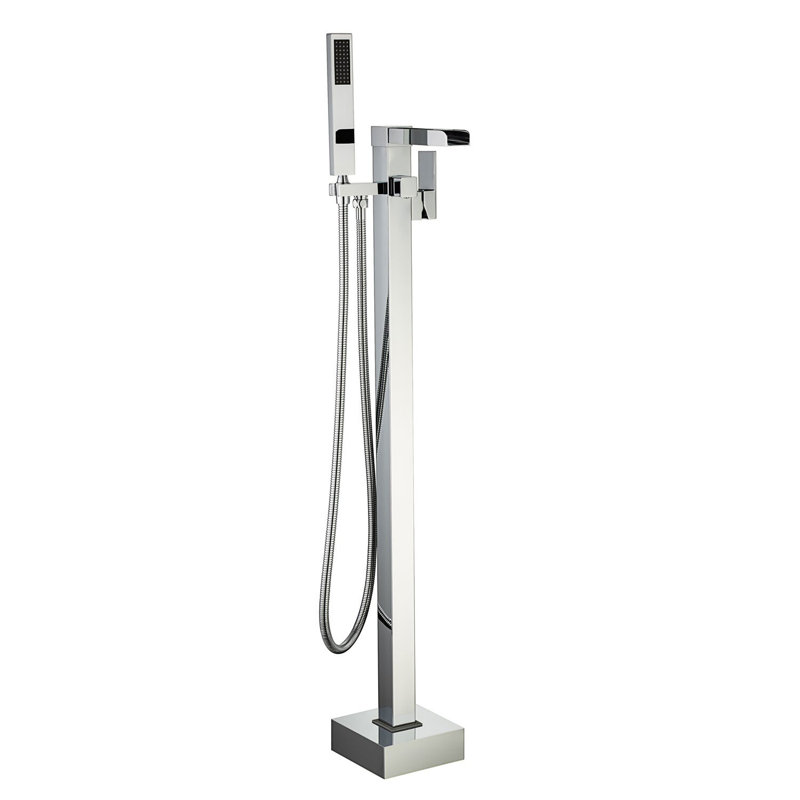 Floor Waterfall Faucet with Diverter, Chrome